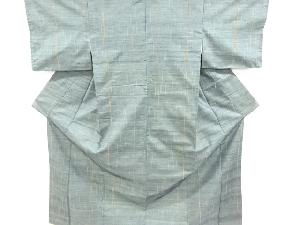 アンティーク　縞模様織出し手織り紬着物